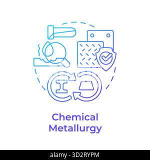 Chemical metallurgy blue gradient concept icon Stock Vector