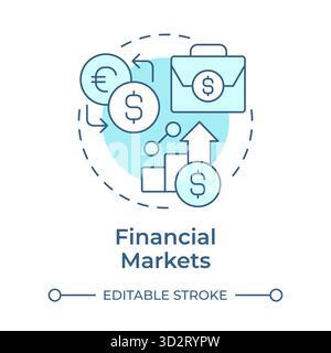 Financial markets soft blue concept icon Stock Vector