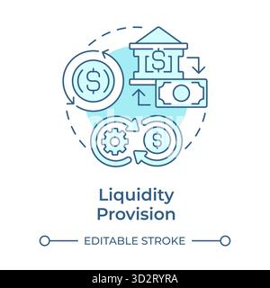 Liquidity provision soft blue concept icon Stock Vector