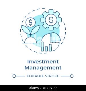 Investment management soft blue concept icon Stock Vector