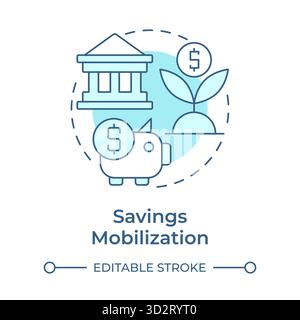 Savings mobilization soft blue concept icon Stock Vector