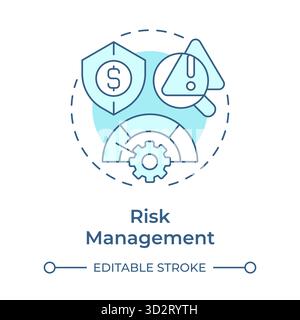 Risk management soft blue concept icon Stock Vector