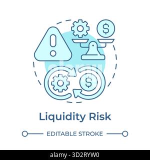 Liquidity risk soft blue concept icon Stock Vector