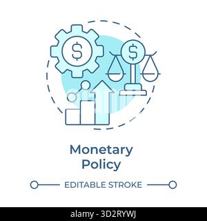 Monetary policy soft blue concept icon Stock Vector