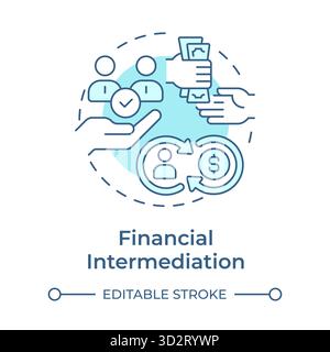 Financial intermediation soft blue concept icon Stock Vector