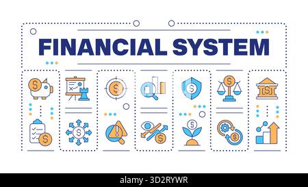 Financial system word concept isolated on white Stock Vector