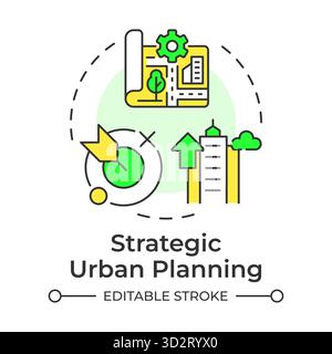 Strategic urban planning multi color concept icon Stock Vector