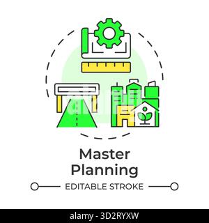 Master planning multi color concept icon Stock Vector