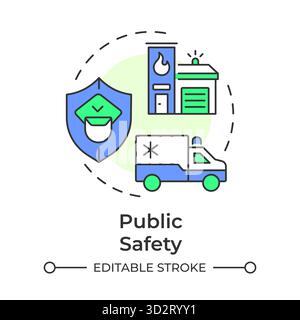 Public safety multi color concept icon Stock Vector