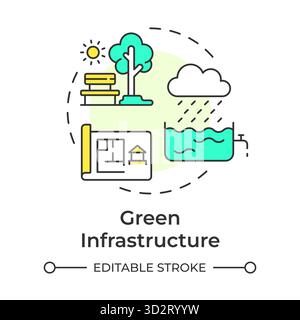 Green Infrastructure multi color concept icon Stock Vector