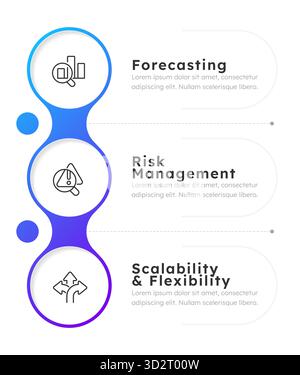 Market trends analyzing infographic circles blue gradient Stock Vector