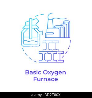 Basic oxygen furnace blue gradient concept icon Stock Vector