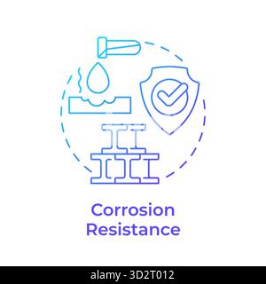 Corrosion resistance blue gradient concept icon Stock Vector