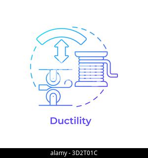 Ductility blue gradient concept icon Stock Vector