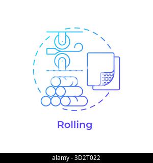 Rolling blue gradient concept icon Stock Vector