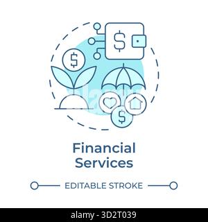 Financial services soft blue concept icon Stock Vector