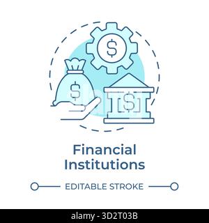 Financial institutions soft blue concept icon Stock Vector