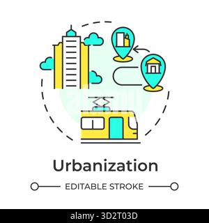 Urbanization multi color concept icon Stock Vector