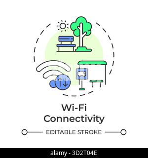 Wi fi connectivity multi color concept icon Stock Vector