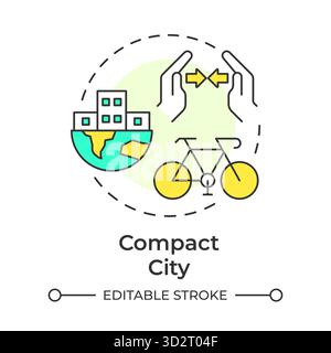 Compact city multi color concept icon Stock Vector