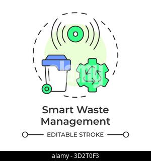 Smart waste management multi color concept icon Stock Vector