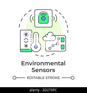 Environmental sensors multi color concept icon Stock Vector