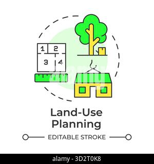 Land use planning multi color concept icon Stock Vector