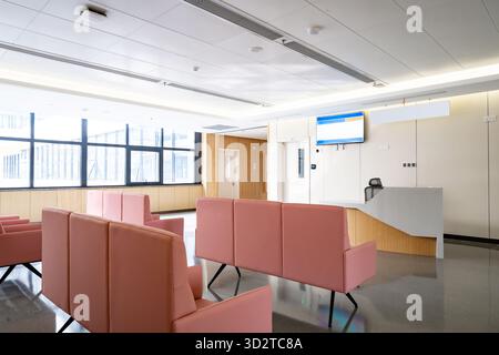 Reception area in the hospital lobby. Stock Photo