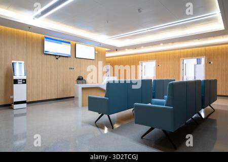Reception area in the hospital lobby. Stock Photo