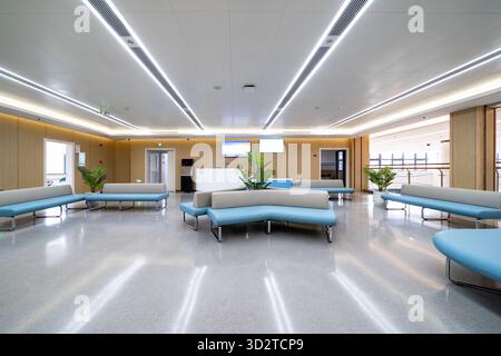 Reception area in the hospital lobby. Stock Photo