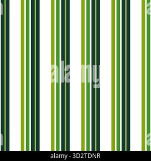 Vertical green stripes seamless pattern. Lines vector abstract design. Stripe texture suitable fashion textiles Stock Vector