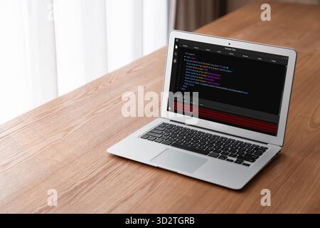 Software development programming on computer screen for modish application and program coding Stock Photo