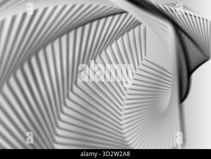 Grey geometric smooth twisted hexagons abstract tech background. Vector graphic design Stock Vector