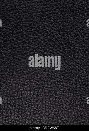 Vertical Black Leather Grain Texture Background Stock Photo