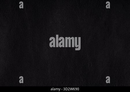 Black Leather Texture with Natural Grain Pattern Stock Photo