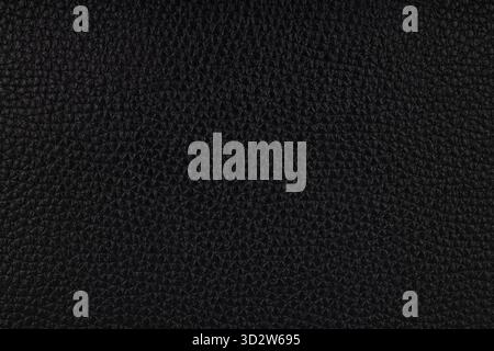 Detailed Black Genuine Leather Texture Background Stock Photo