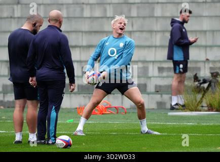 England's Henry Pollock during a training session at the England Rugby ...