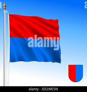 Ticino, cantonal and regional flag, Switzerland, European country, vector illustration Stock Vector