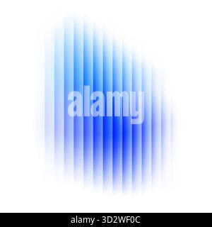Ribbed glass effect abstract blue spot. Vector liquid holographic blurred striped gradient element Stock Vector