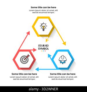 Infographic template with icons and 3 options or steps. Hexagons. Can be used for workflow layout, diagram, banner, webdesign. Vector illustration Stock Vector