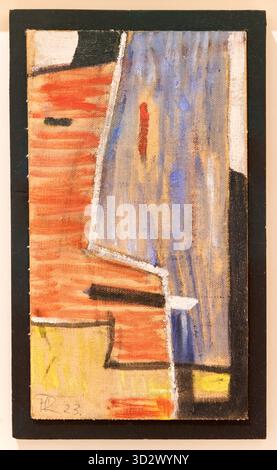Hans Richter (1888-1976), Dada Head, 1923, Oil on canvas mounted to paperboard, mounted on board, Peggy Guggenheim Collection museum, Venice, Venezia, Stock Photo