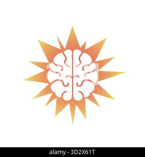 Brain explosion logo vector symbol icon design illustration Stock Vector