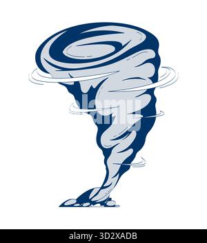 Spinning tornado natural disaster 2D doodle object Stock Vector