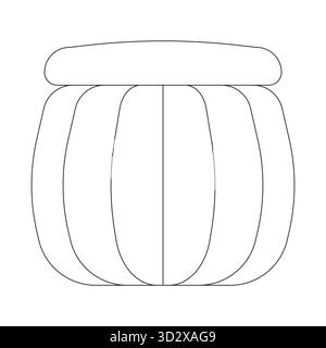 Boho ottoman 2D line object Stock Vector