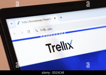 New York, USA - January 10, 2025: Trellix website highlighting advanced cybersecurity solutions Stock Photo