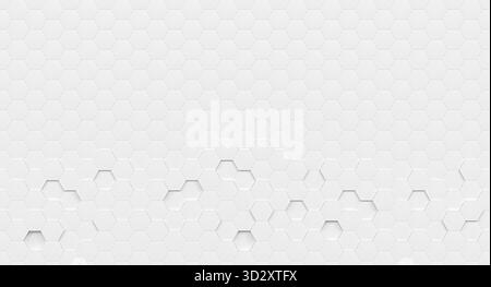 White hexagonal pattern abstract background 3d Stock Photo