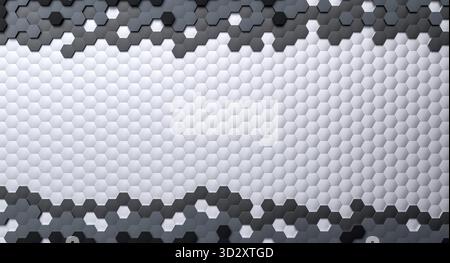 Hexagonal grid modern pattern 3d background Stock Photo