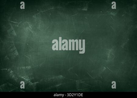 Chalk rubbed out on green chalkboard background Stock Photo