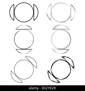 Geometric circle frames. Round outline borders. Abstract curve Vector element. Minimal graphic shapes set. EPS 10. Stock Vector