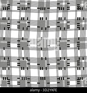 Abstract plaid texture. Hand drawn intersecting lines. Sketch grid Vector pattern. Simple scratch background. EPS 10. Stock Vector